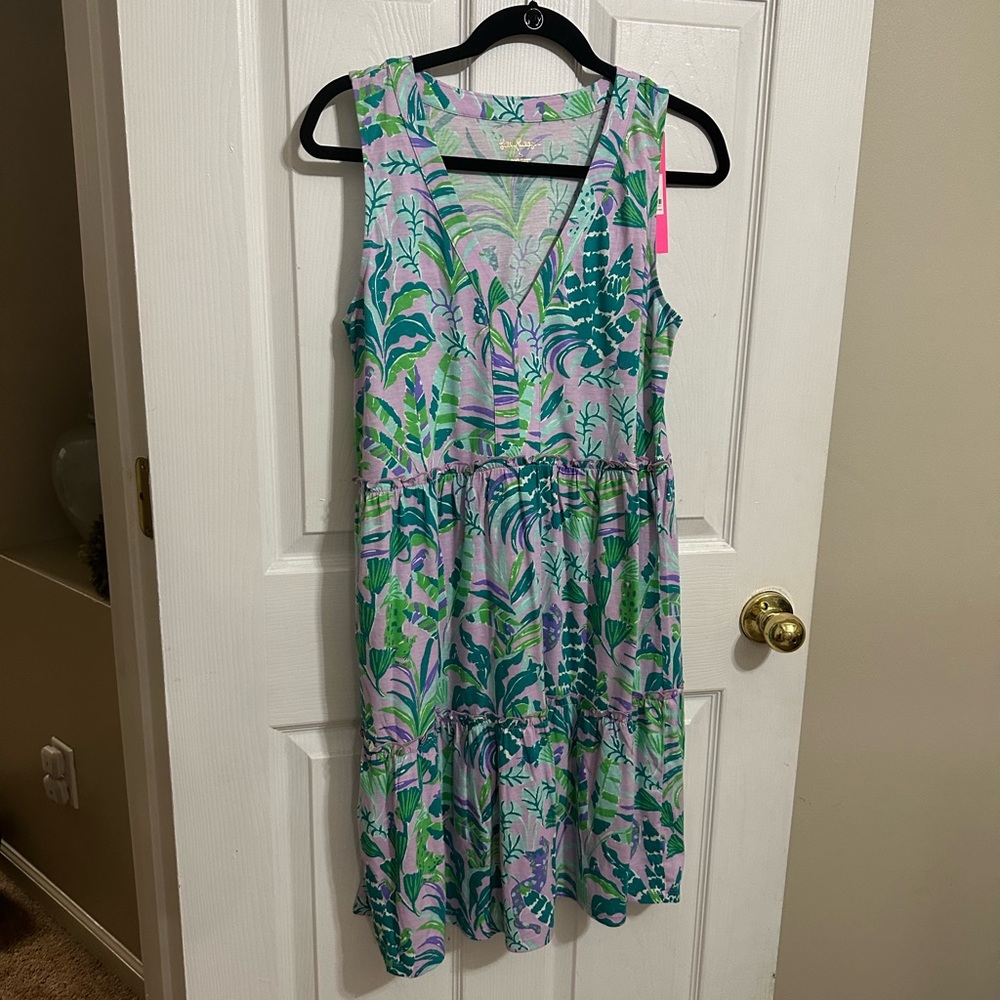 Lilly Pulitzer Lorina Dress in purple iris on the chase size small